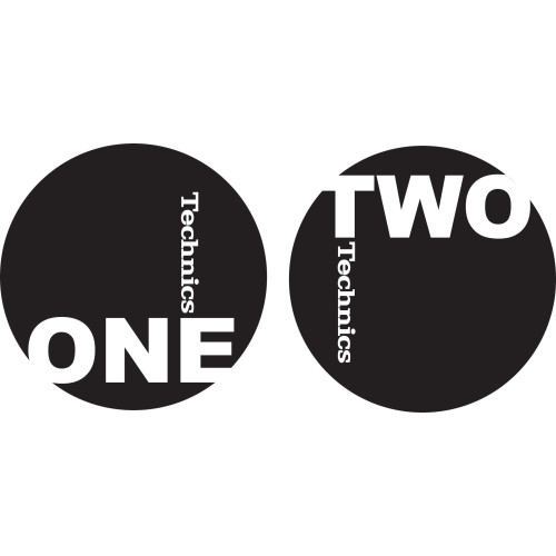 Technics Slipmat One-Two Black/White (Mixed-Set)