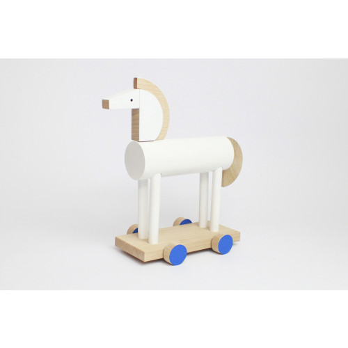Kutulu Wooden Toy - Hyacint Horse (White & Blue)