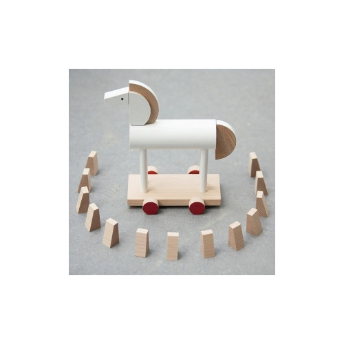 Kutulu Wooden Toy - Amaris Horse (White & Red)
