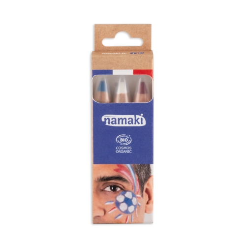 Namaki Face Painting Pencils - Set Of 3 - Supporter - Blue-White-Red