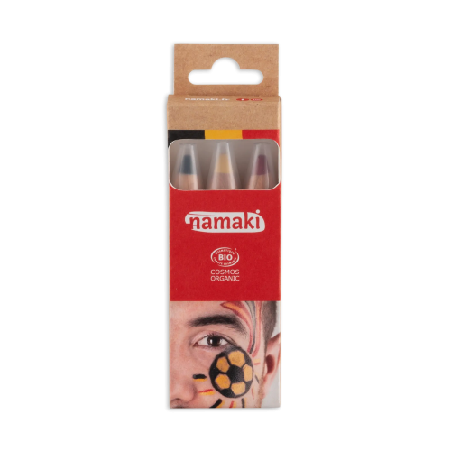 Namaki Face Painting Pencils - Set Of 3 - Supporter - Black-Red-Yellow