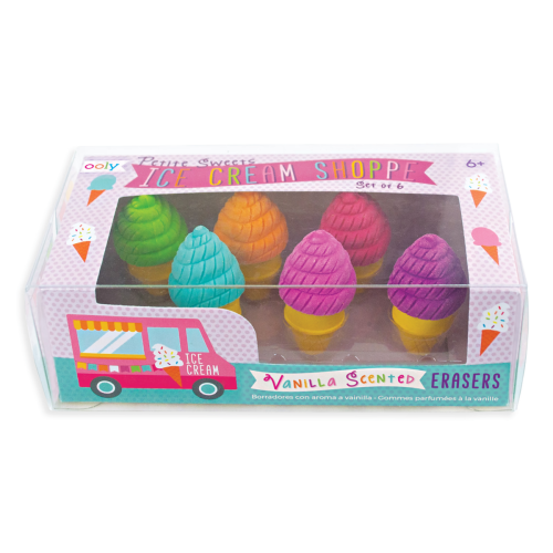 Ooly Petite Sweets Ice Cream Shoppe Scented Erasers - Set of 6