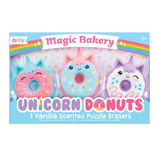Ooly Magic Bakery Unicorn Donuts Scented Erasers - Set of 3