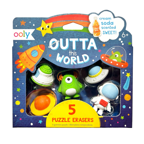 Ooly Outta This World Scented Erasers- Set of 5