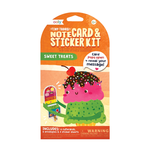 Ooly Tiny Tadas! Note Cards & Sticker - Sweet Treats (Set of 16)