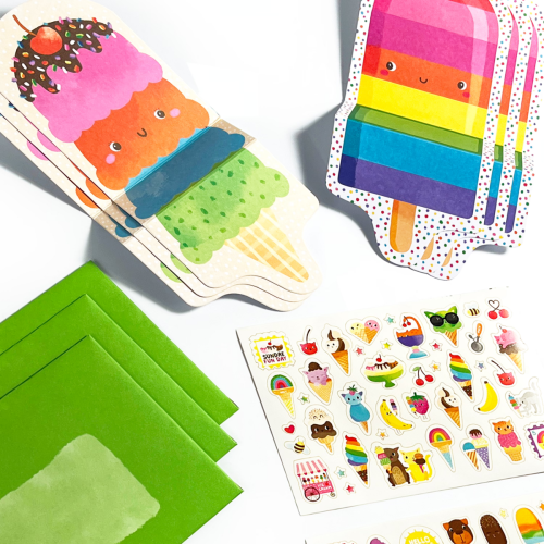 Ooly Tiny Tadas! Note Cards & Sticker - Sweet Treats (Set of 16)