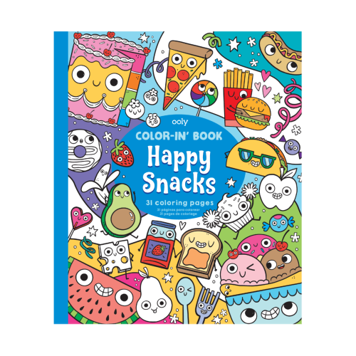 Ooly Color-in' Book: Happy Snacks (8" x 10")