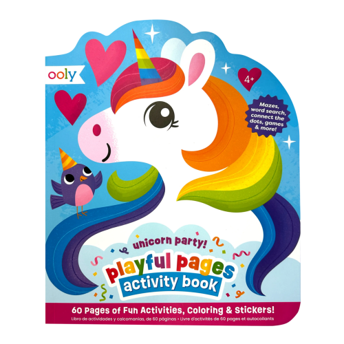 Ooly Playful Pages Activity Book - Unicorn Party (60 Page Activity Book & Stickers)