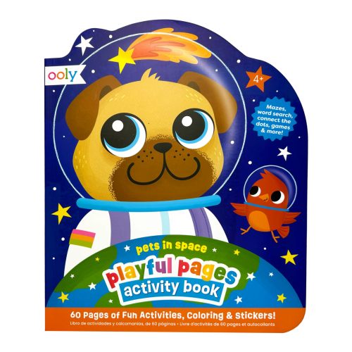 Ooly Playful Pages Activity Book - Pets In Space (60 Page Activity Book & Stickers)