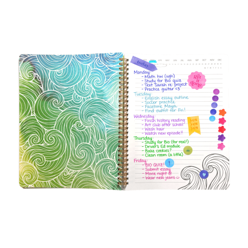 Ooly Artful Notes Notebook: Reverse Color, Take Notes - Wildscape (8" x 10", 100 Pages)