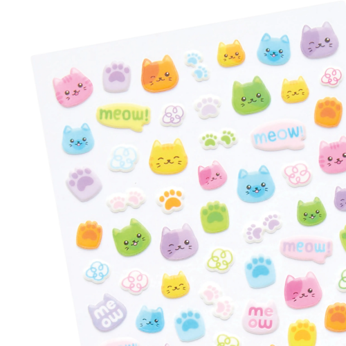 Ooly Stickiville Stickers: Colorful Cats - Standard (1 Sheet)