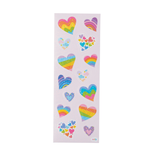 Ooly Stickiville Stickers: Rainbow Hearts - Skinny (2 Sheets)
