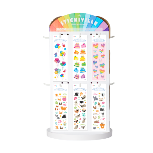 Ooly Stickiville Counter Top Spinner Display - Preloaded Display (Holds 72 Skinny, 48 Standard and 48 Books)