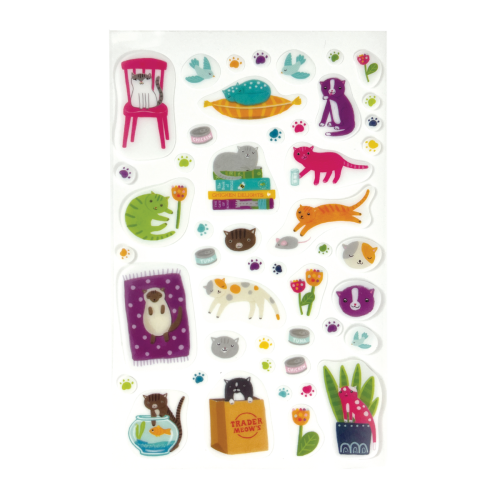 Ooly Stickiville Stickers: Quirky Cats - Standard (1 Sheet)