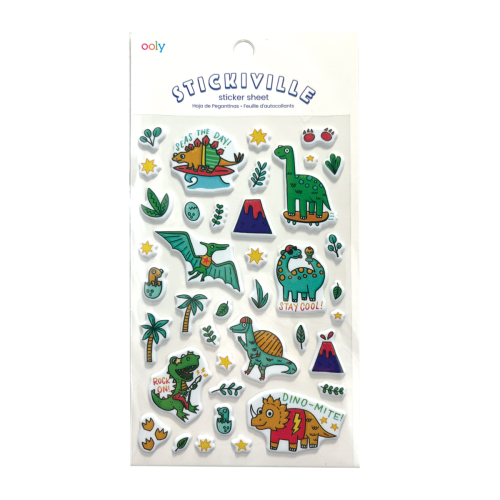 Ooly Stickiville Stickers: Dino-Mite! Puffy - Standard (1 Sheet)