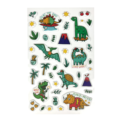Ooly Stickiville Stickers: Dino-Mite! Puffy - Standard (1 Sheet)