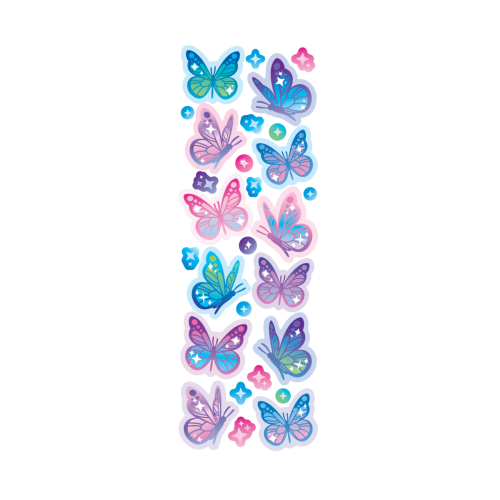Ooly Stickiville Stickers: Glittery Butterflies - Skinny (2 Sheets)