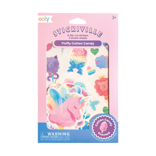 Ooly Stickiville Stickers: Fluffy Cotton Candy - Scented (2 Sheets & 6 Die-Cut)