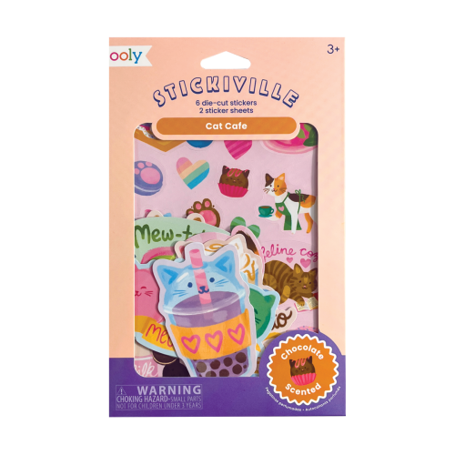Ooly Stickiville Stickers: Cat Cafe - Scented (2 Sheets & 6 Die-Cut)
