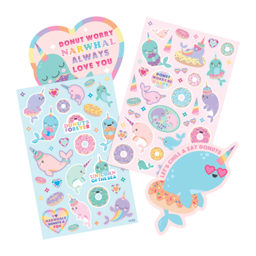 Ooly Stickiville Stickers: Nom Nom Narwhals - Scented (2 Sheets & 6 Die-Cut)