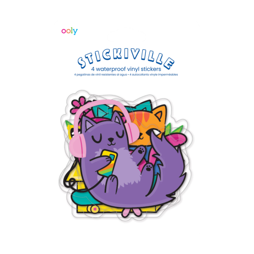 Ooly Stickiville Stickers: Silly Kitties - Vinyl (Set of 4)