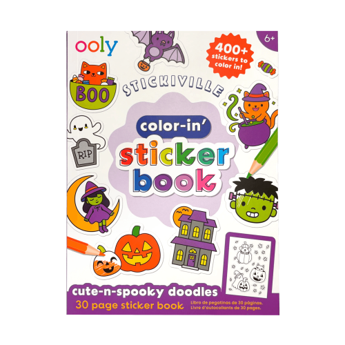 Ooly Color-in' Sticker Book - Cute n Spooky Doodles