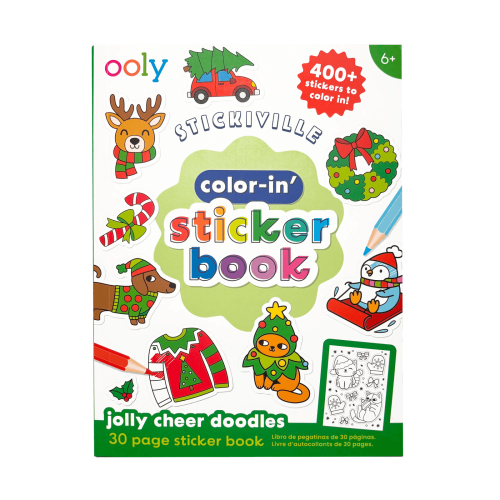 Ooly Color-in' Sticker Book - Jolly Cheer Doodles
