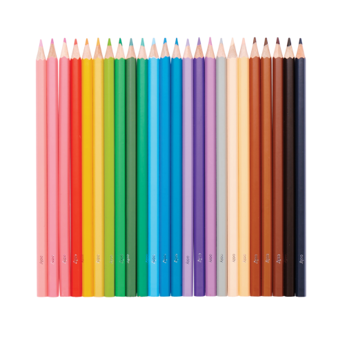 Ooly Color Together Colored Pencils - Set of 24 (18 Classic & 6 Skin Tone Colors)