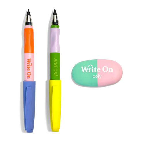 Ooly Write On: Graphite Pencils & Eraser - 3 Pc Set