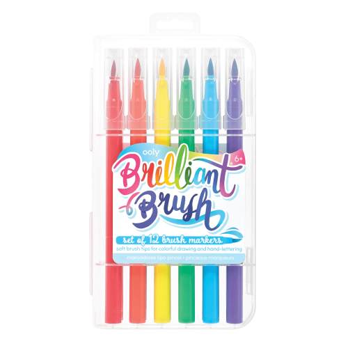 Ooly Brilliant Brush Markers - Set of 12