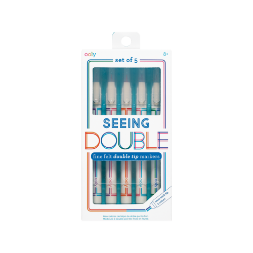 Ooly Seeing Double Fine Felt Double Tip Markers - Set of 5 / 10 Colors
