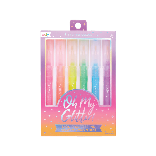 Ooly Oh My Glitter! Liquid Neon Glitter Highlighters - Set of 6