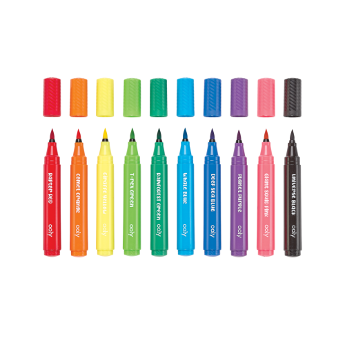 Ooly Big Bright Brush Markers - Set of 10