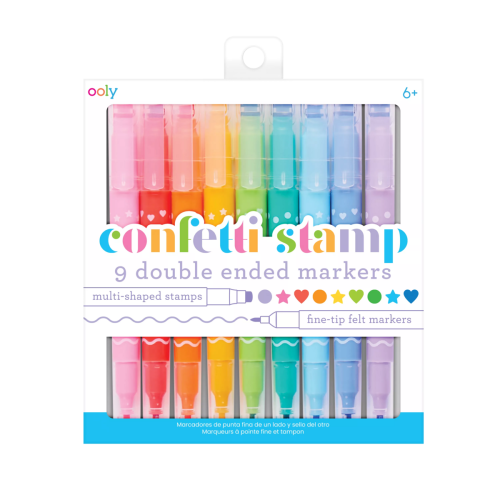 Ooly Confetti Stamp Double-Ended Markers (Set of 9)
