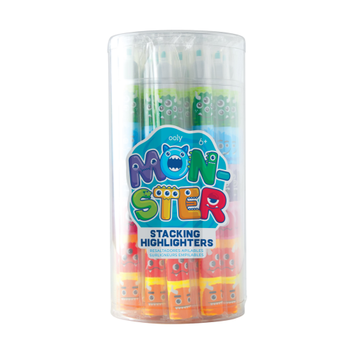 Ooly Monster Stacking Highlighters - Tub of 24