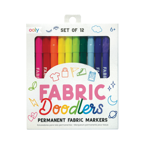 Ooly Fabric Doodlers Markers - Set of 12