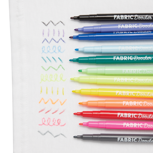 Ooly Fabric Doodlers Markers - Set of 12