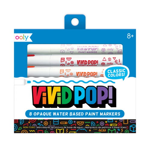 Ooly Vivid Pop! Water-Based Paint Markers: Classic - Set of 8
