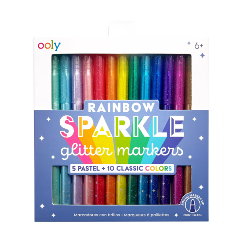 Ooly Rainbow Sparkle Glitter Markers - Set of 15