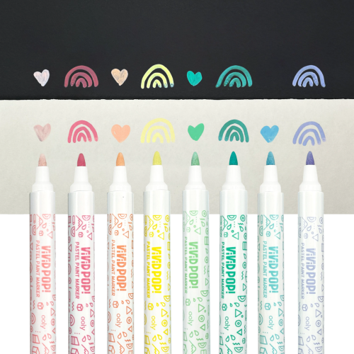 Ooly Vivid Pop! Water-Based Paint Markers: Pastel - Set of 8