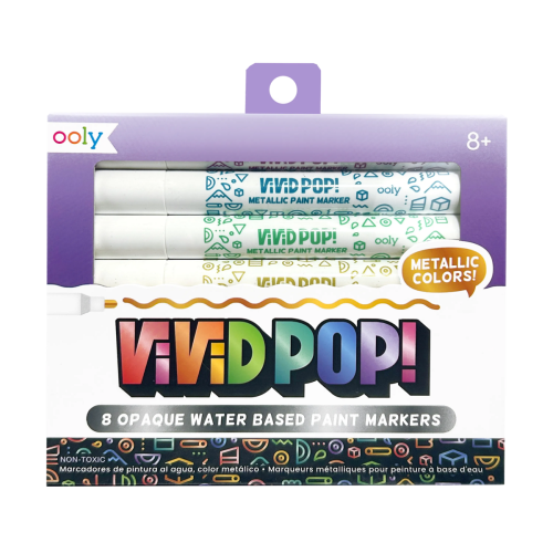 Ooly Vivid Pop! Water-Based Paint Markers: Metallic - Set of 8