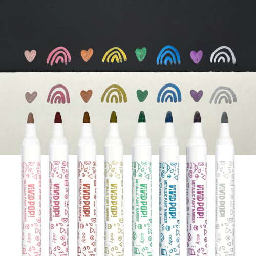 Ooly Vivid Pop! Water-Based Paint Markers: Metallic - Set of 8
