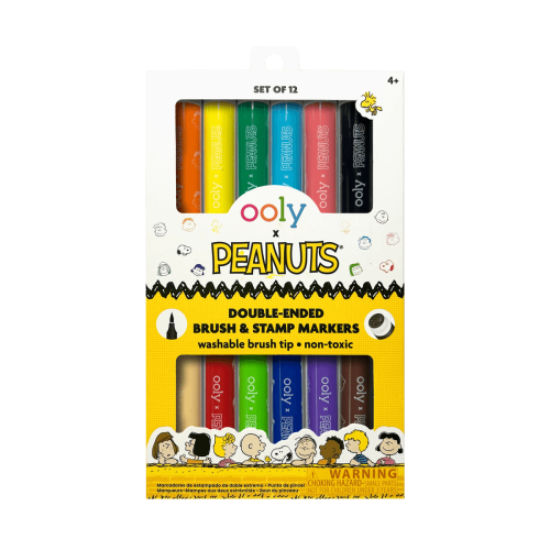 Ooly x Peanuts: Double-Ended Brush & Stamp Markers (Set of 6 / 12 Colors)*