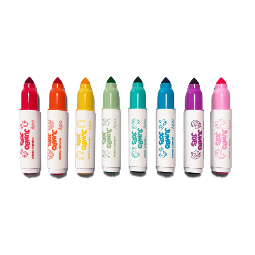 Ooly Jumbo Jots: Dual Tip Cone & Stamp Markers - Unicorn (Set of 8)