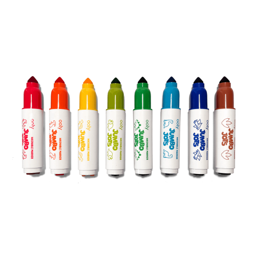 Ooly Jumbo Jots: Dual Tip Cone & Stamp Markers - Dinosaur (Set of 8)