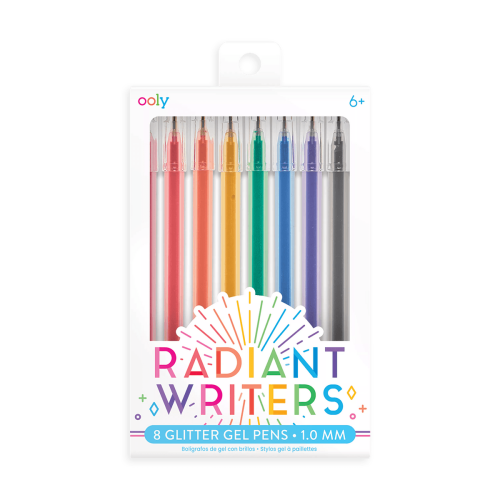 Ooly Radiant Writers Colored Glitter Gel Pens - Set of 8