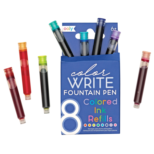 Ooly Color Write Colored Fountain Pens Ink Refills - Set of 8
