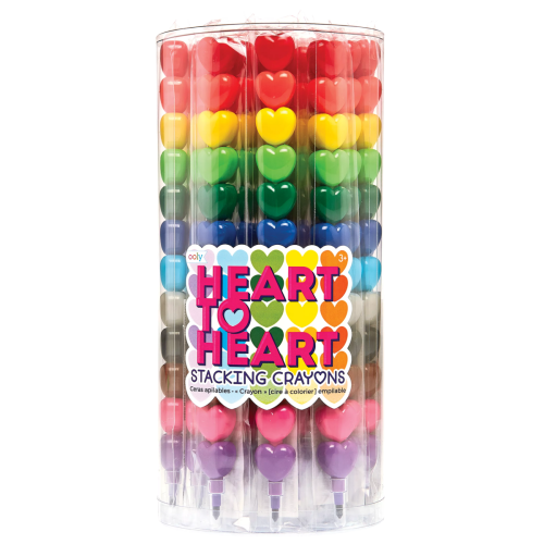 Ooly Heart to Heart Stacking Crayons - Tub of 24