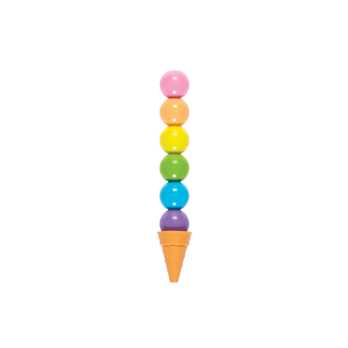 Ooly Rainbow Scoops Stacking Erasable Crayons + Scented Eraser - Tub of 36