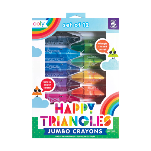 Ooly Happy Triangles Jumbo Crayons - Set of 12